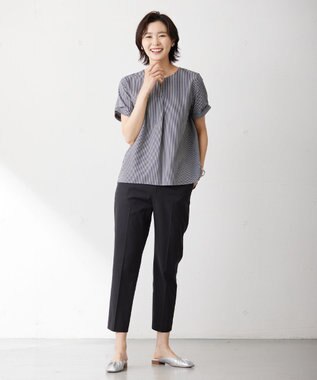 J.PRESS LADIES L 【WEB限定カラーあり・抗菌消臭・吸水速乾】サッカージャージー キーネック カットソー グレー系1
