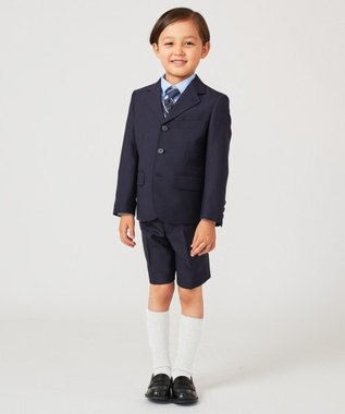 J.PRESS KIDS 【100-130㎝】ギャバタッサー ハーフパンツ ネイビー系