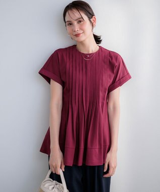 組曲 L 【先行予約】サマージャージーブラウスライク カットソー ガーネット系