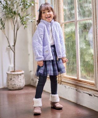 ANY KIDS 【ドッキング可能】ネコボアブルゾン ラベンダー