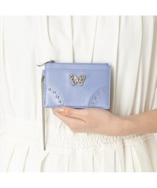 ANNA SUI ナーシャ ファスナー付パスケース ライトブルー