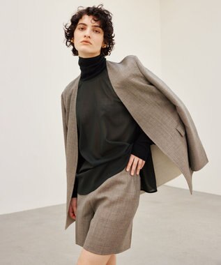 BEIGE， 【洗える】MOYE / ハイネックブラウス F Green