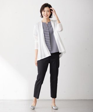 J.PRESS LADIES L 【WEB限定カラーあり・抗菌消臭・吸水速乾】サッカージャージー キーネック カットソー グレー系1