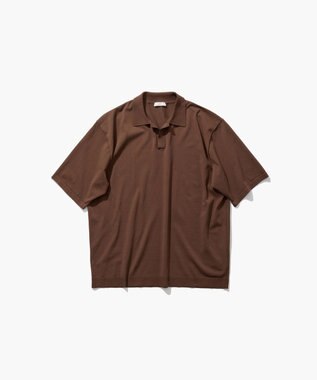 ATON FINE ICE COTTON | スキッパーポロセーター - UNISEX CAMEL
