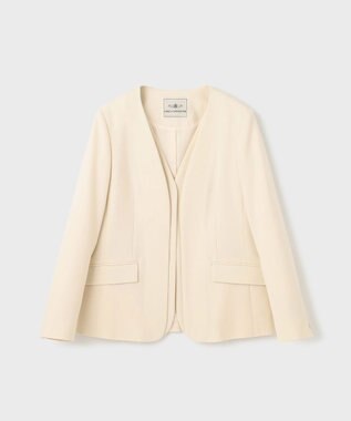 GRACE CONTINENTAL ノーカラーレイヤードジャケット キナリ