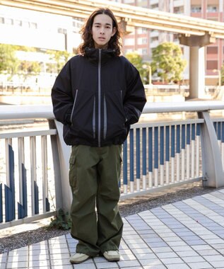 WEGO 3レイヤーフードブルゾン ブラック