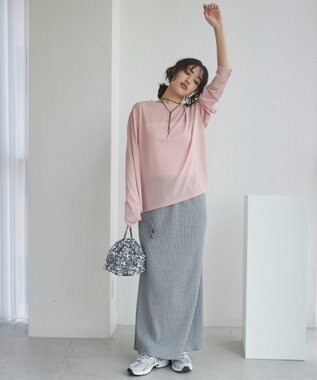 WEGO 【ANGIE VINTAGE】リブマーメイドスカート 杢グレー