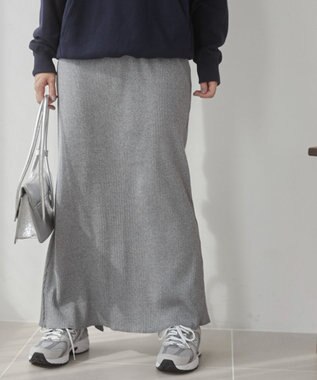 WEGO 【ANGIE VINTAGE】リブマーメイドスカート 杢グレー