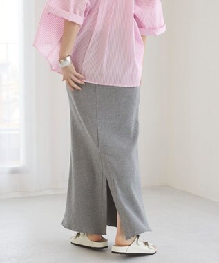 WEGO 【ANGIE VINTAGE】リブマーメイドスカート 杢グレー