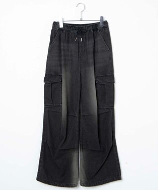 WEGO デニムパラシュートカーゴパンツ ブラック