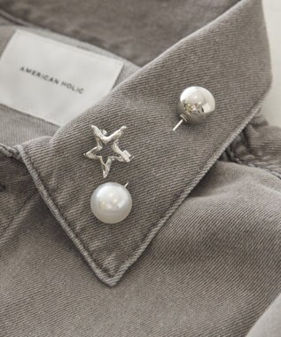 AMERICAN HOLIC 【2点SET】パールピン&スター Silver