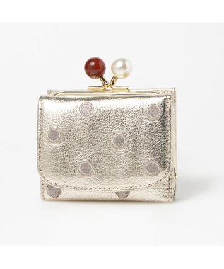 UNBILLION ペルケ perche / アクリル玉三つ折りミニサイフ ゴールド