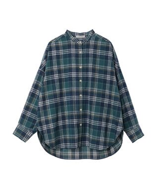 CRAFT STANDARD BOUTIQUE チェックバンドカラーサークルブラウス Green
