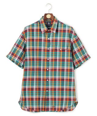 J.PRESS MEN 【J.PRESS ORIGINALS】Indian Madras Regular half Sleeve Shirt / Baggy-Fit グリーン系3