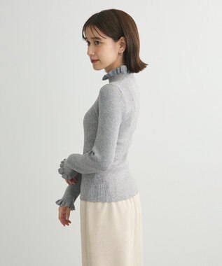 Green Parks ・ｓｗｉｎｇ　ｂｙ　フリルハイネックリブニット Gray Mixture