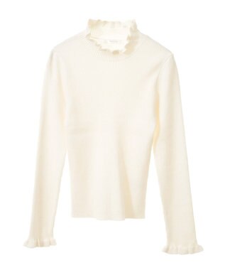 Green Parks ・ｓｗｉｎｇ　ｂｙ　フリルハイネックリブニット Off White