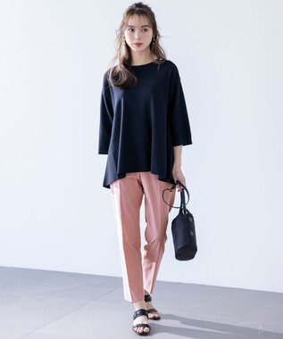 ANY SIS S 【UVカット・洗える】フレアニット チュニック ネイビー