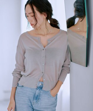 TOQUE 〈大草直子さんアドバイザー〉シルク×コットンニットショートカーディガン