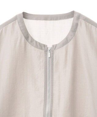 earth music&ecology シアーショートシャツブルゾン Gray Beige