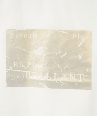 Green Parks 箔プリントチュール重ねプルオーバー Ecru