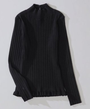 組曲 リブハイネック  ニット ブラック系