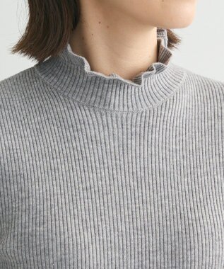 Green Parks ・ｓｗｉｎｇ　ｂｙ　フリルハイネックリブニット Gray Mixture