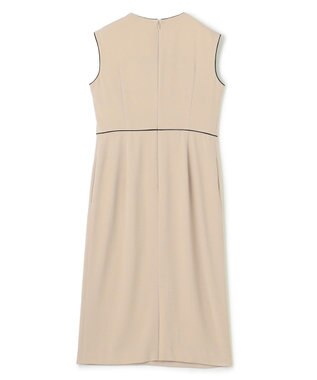 BEIGE， 【洗える・L-size】CINDY / クルーネックドレス Sheer Orange × White