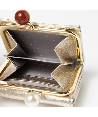 UNBILLION ペルケ perche / アクリル玉三つ折りミニサイフ ゴールド
