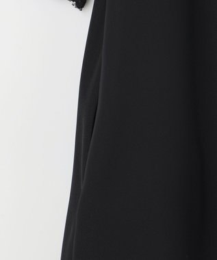 自由区 L 【17号サイズまで展開】フラワーレースダブルクロス ワンピース ブラック