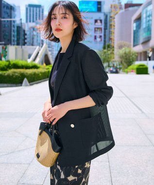 ANY SIS 【吸水速乾・洗える】シアーメッシュ ジャケット ネイビー