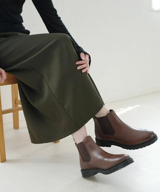 Pointer 本革防滑サイドゴアブーツ ダークブラウン