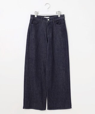 自由区 L 【19号サイズまで展開】ウスカルデニムワイドストレート パンツ インディゴ