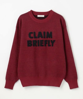 ANY スウェットライクフェザーロゴニット レッド×ブラック