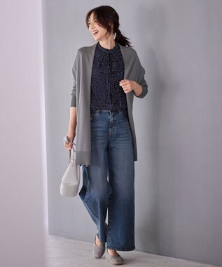 ANY L 【洗濯機可/ウエストゴム/ストレッチ】ワイドデニムパンツ インディゴ