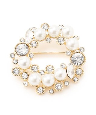 23区 ビジューMIX サークル ブローチ ゴールド系