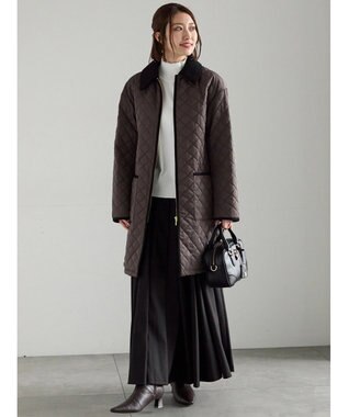 Te chichi キルティングミドルコート チャコールグレー