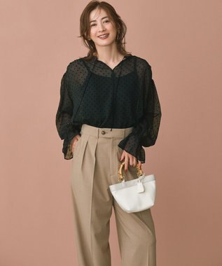 23区 【CLASSY.11月号掲載/洗える】ドライ2WAYストレッチ ワイドパンツ ベージュ系