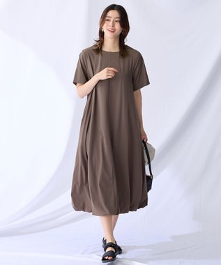 ANY L バルーンシルエットワンピース ブラウン