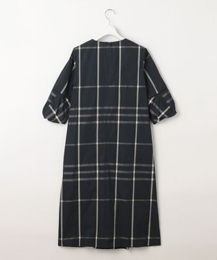 J.PRESS LADIES L 【洗える】 メモリーウェザー チェック ワンピース ネイビー系3
