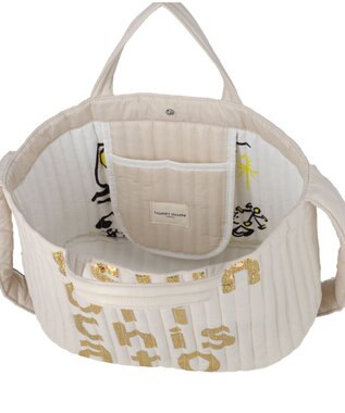 tsumori chisato CARRY ホログラムロゴ トートバッグ 2way ショルダーバッグ マザーバッグ 軽量 A4収納 Lサイズ ベージュ