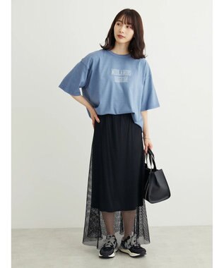 Green Parks ５分袖ピグメントロゴプルオーバー Blue