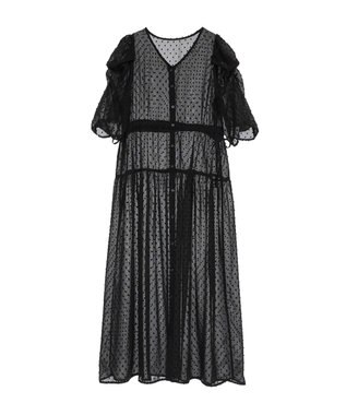 earth music&ecology ドットドビーシアー羽織ワンピース Black