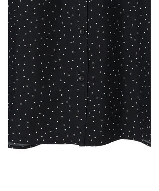 Green Parks ＢＰ　ケア楽　スタンドフリルブラウス Dot Black