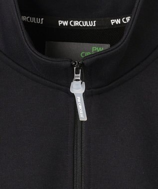 PW CIRCULUS 【MEN】ハーフジップ 裏毛スウェットトップス ゴルフ ブラック系