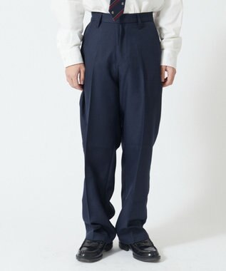 WEGO 【SCHOOLITEM】メンズスクールセミワイドスラックス ネイビー