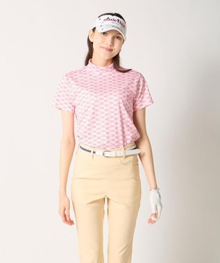 FILA GOLF／marie claire 【Marie claire sports】ロゴ柄モックネックシャツ ピンク