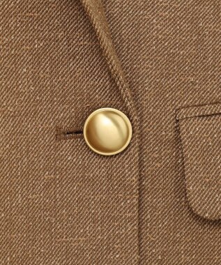 自由区 S 【SHIHOさん着用】シルクネップツイード ジャケット ダークキャメル