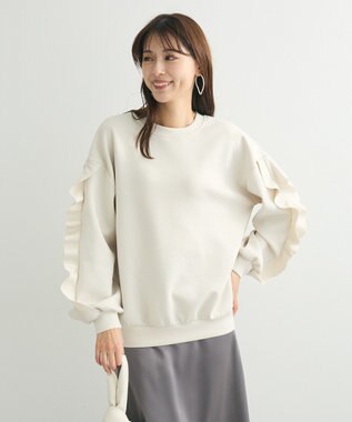 Green Parks ・ｓｗｉｎｇ　ｂｙ　フリルスリーブプルオーバー Off White