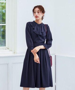 Tiaclasse 【洗える】ラッフルフリルワンピース ネイビー