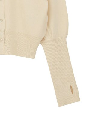 CRAFT STANDARD BOUTIQUE ロング袖リブコンパクトニットカーディガン Yellow